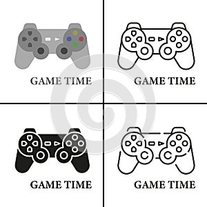 Joystick vector icon. Game console symbol. Vector game joysticks isolated on white background