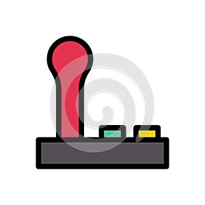 Joystick vector line colour icon