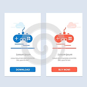 Joystick, Wireless, Xbox, Gamepad  Blue and Red Download and Buy Now web Widget Card Template photo