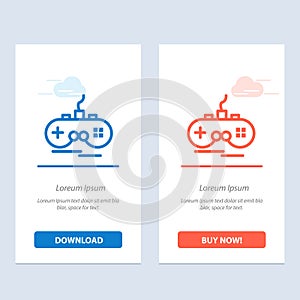 Joystick, Wireless, Xbox, Gamepad  Blue and Red Download and Buy Now web Widget Card Template photo