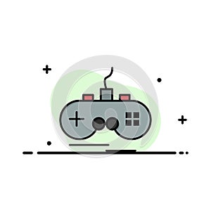 Joystick, Wireless, Xbox, Gamepad  Business Flat Line Filled Icon Vector Banner Template photo