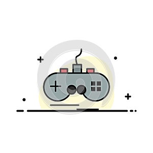 Joystick, Wireless, Xbox, Gamepad Business Logo Template. Flat Color photo