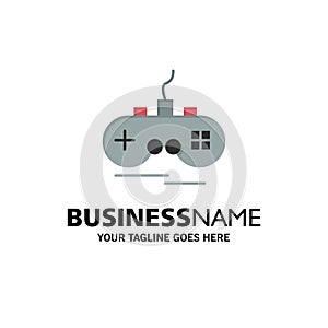 Joystick, Wireless, Xbox, Gamepad Business Logo Template. Flat Color photo