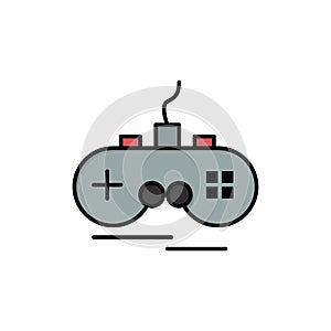 Joystick, Wireless, Xbox, Gamepad  Flat Color Icon. Vector icon banner Template photo