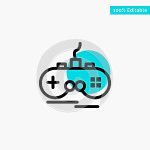 Joystick, Wireless, Xbox, Gamepad turquoise highlight circle point Vector icon photo