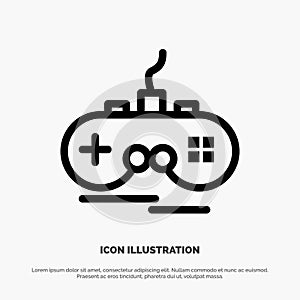 Joystick, Wireless, Xbox, Gamepad Vector Line Icon photo