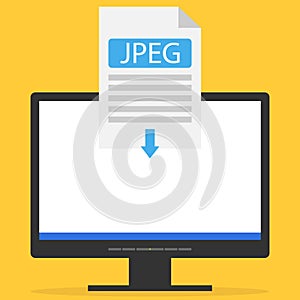 The jpeg file is downloaded to the computer. Download the jpeg file via the Internet. photo