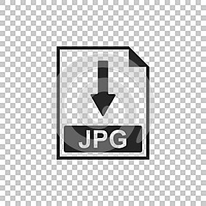 JPG file document icon. Download JPG button icon isolated on transparent background
