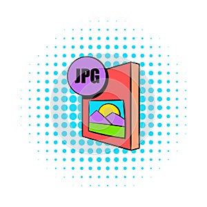 JPG file icon in comics style