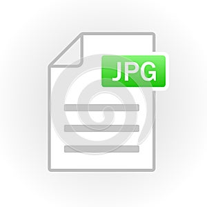 JPG icon isolated. File format. Vector photo