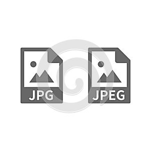 Jpg and jpeg file vector icon. Picture, image format symbol. photo