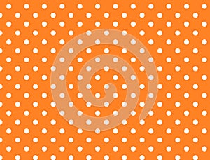 Jpg. Orange Background with White Polka Dots