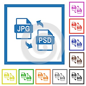 JPG PSD file conversion flat framed icons photo