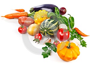 jpg6172384201609061226stilllife112 Fresh vegetables with green leaves and herbs