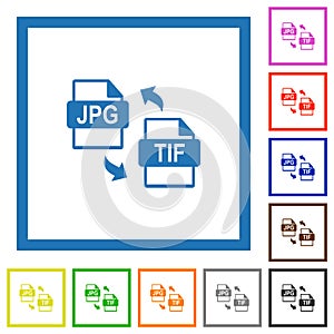 JPG TIF file conversion flat framed icons photo