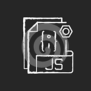 JS file chalk white icon on black background