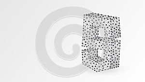 JS, Java Script coding language sign. Device, programming, developing concept. Abstract, digital, wireframe, low poly