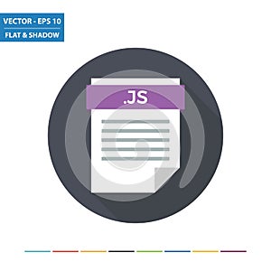 JS script text document file format flat icon