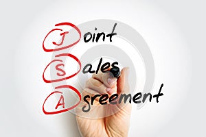 JSA - Joint Sales Agreement is an agreement authorizing a broker to sell advertising time for the brokered station in return for a