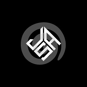 JSA letter logo design on black background. JSA creative initials letter logo concept. JSA letter design