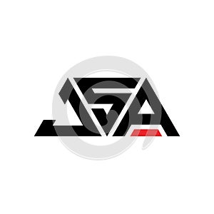 JSA triangle letter logo design with triangle shape. JSA triangle logo design monogram. JSA triangle vector logo template with red