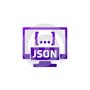 JSON icon with a computer