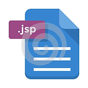 Jsp file flat vector icon