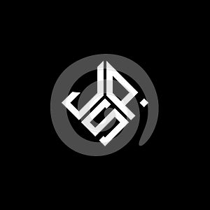 JSP letter logo design on black background. JSP creative initials letter logo concept. JSP letter design