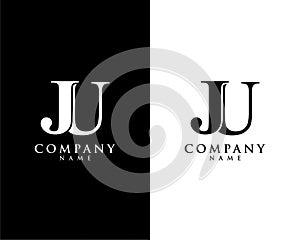 Ju, uj initial company name logo template vector photo