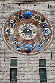 The Jubilee clock on the Zimmer Tower, Lier, Belgium photo