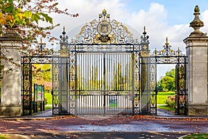 The Jubilee Gates, an entrance to Regent`s park of London photo