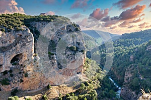 Jucar cliff and river from the Mirador de el Ventano del Diablo in Cuenca