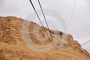 Judaean Desert, Southern District, Israel - 10 April, 2023. Cable car at Masada National Park