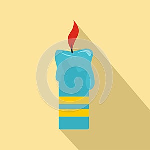 Judaism candle icon, flat style