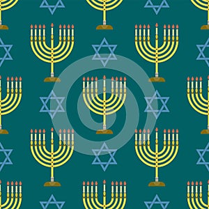 Judaism church traditional seamless pattern hanukkah religious synagogue passover hebrew vector illustration.