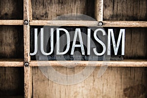 Judaism Concept Metal Letterpress Word in Drawer