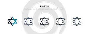 Judaism icon in different style vector illustration. two colored and black judaism vector icons designed in filled, outline, line