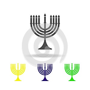 Judaism Menorah sign multicolored icon. Detailed Judaism Menorah icon can be used for web, logo, mobile app, UI, UX