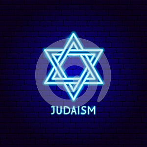Judaism Neon Label