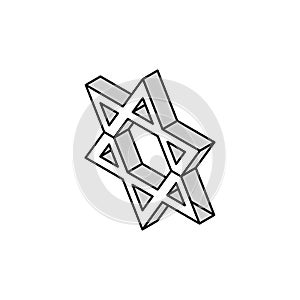 judaism religion isometric icon vector illustration