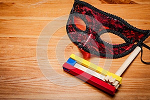 Judaism and religious holiday with wooden noisemaker or gragger a traditional toy for purim celebration holiday jewish holiday