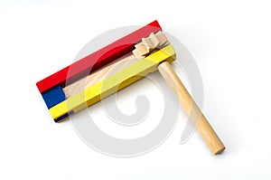 Judaism and religious holyday with wooden noisemaker or gragger a traditional toy for purim celebration holiday jewish holiday