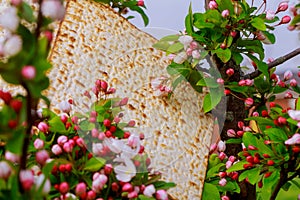 Judaism and religious on jewish matza on passover tallit