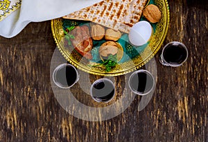 Judaism and religious torah on jewish matza on passover