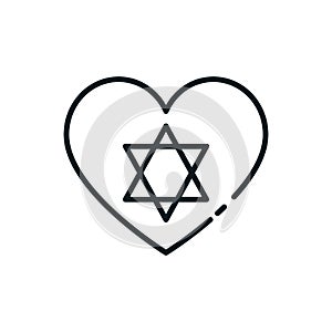 Judaism star of david symbol vector design