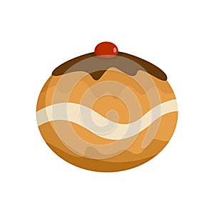 Judaism sweet bakery icon, flat style