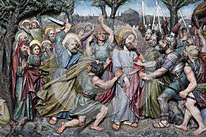 Judas kiss, Jesus in the Garden of Gethsemane photo