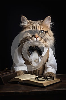 Jude: The Intelligent Feline Scholar with a Storybook Style