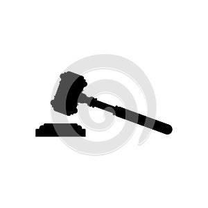 Judge or auction hammer icon. simple flat vector illustration