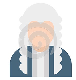 Judge Color Isolated Vector Icons that can easily modify or edit